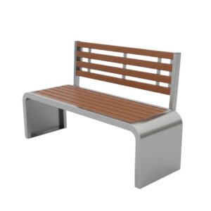 Banco Alba con respaldo Acero inoxidable